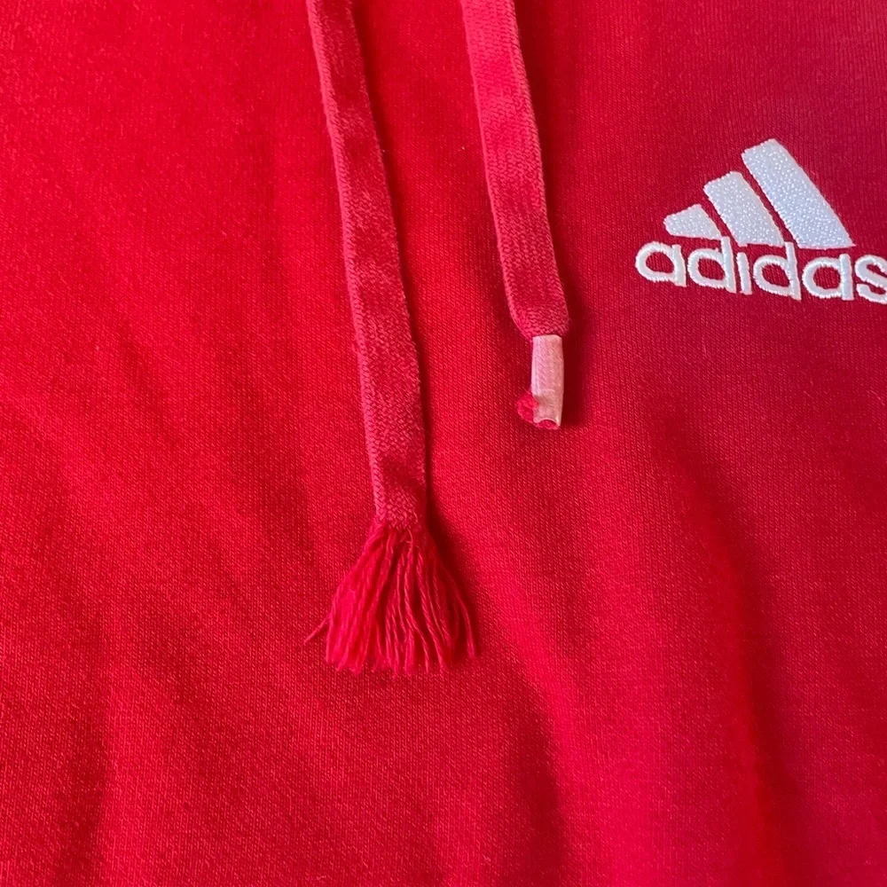 Adidas Red Hoodie with Manchester United Emblem